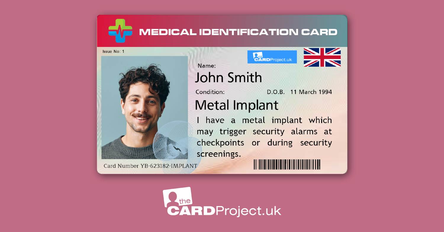 Metal Implant Premium Photo Medical ID Card